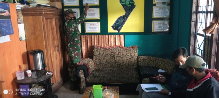 Babinsa Koramil 05/Kejajar Cek Posko PPKM Berbasis Mikro Di Wilayah Binaan